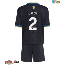 Camiseta Manchester United Diogo Dalot #2 Tercera Equipación para niños 2025-26 manga corta (+ pantalones cortos)
